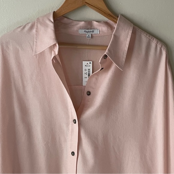 Madewell flannel dolmen sleeve button down shirt - Picture 3 of 13